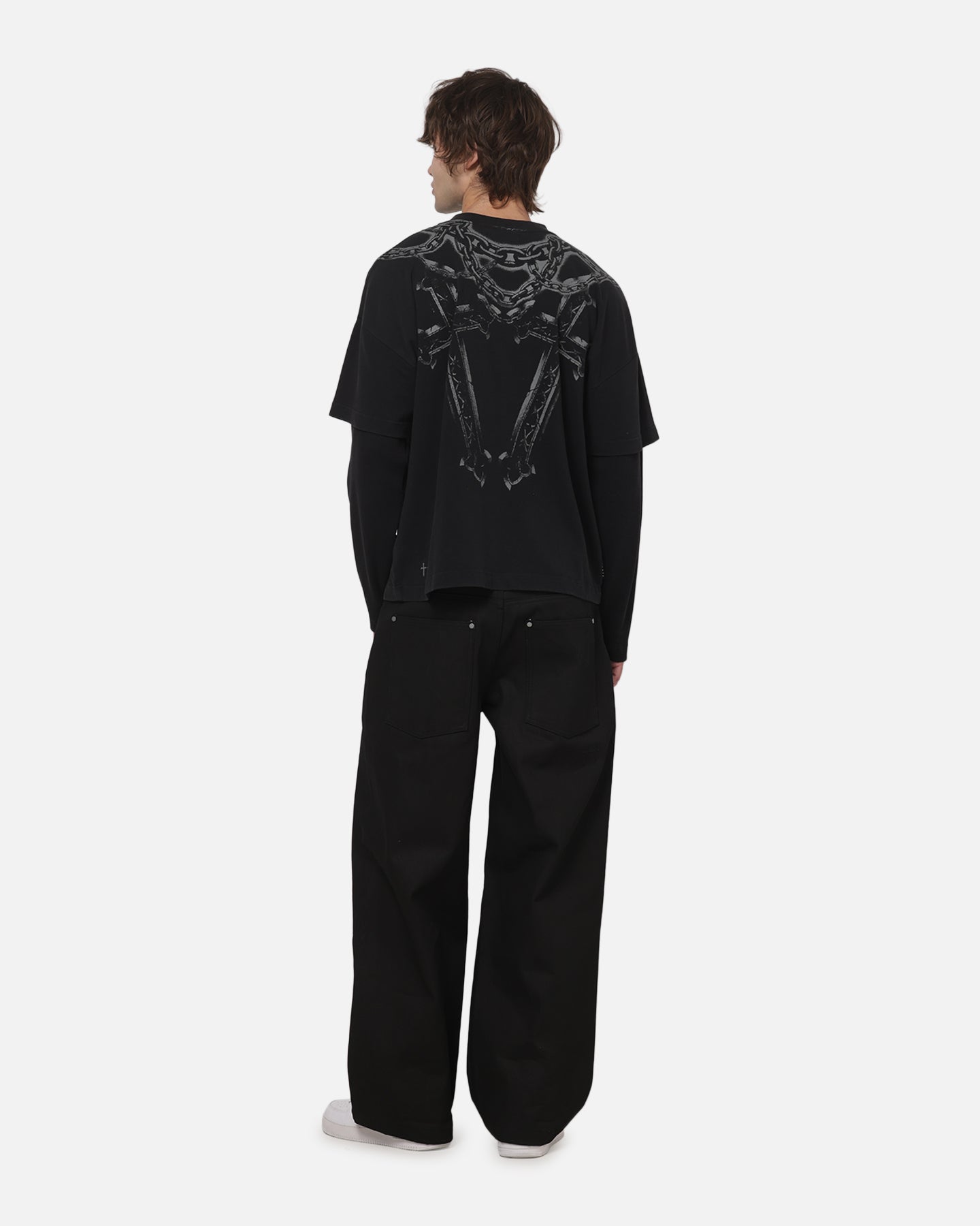 Saint Morta Renaissance Layered Long Sleeve T-Shirt Washed Black