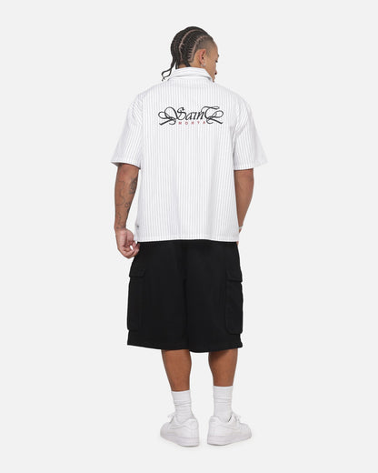Saint Morta Sovereign Pinstripe Short Sleeve Shirt White/Black