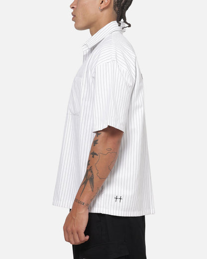 Saint Morta Sovereign Pinstripe Short Sleeve Shirt White/Black
