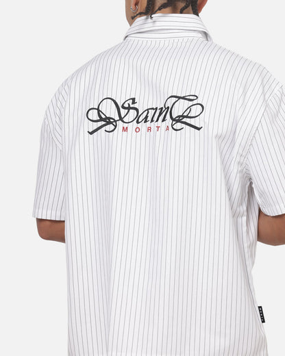 Saint Morta Sovereign Pinstripe Short Sleeve Shirt White/Black