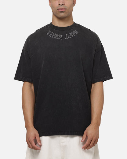 Saint Morta New Guard Boxy T-Shirt Black Tie Dye