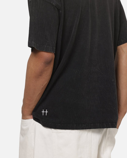 Saint Morta New Guard Boxy T-Shirt Black Tie Dye