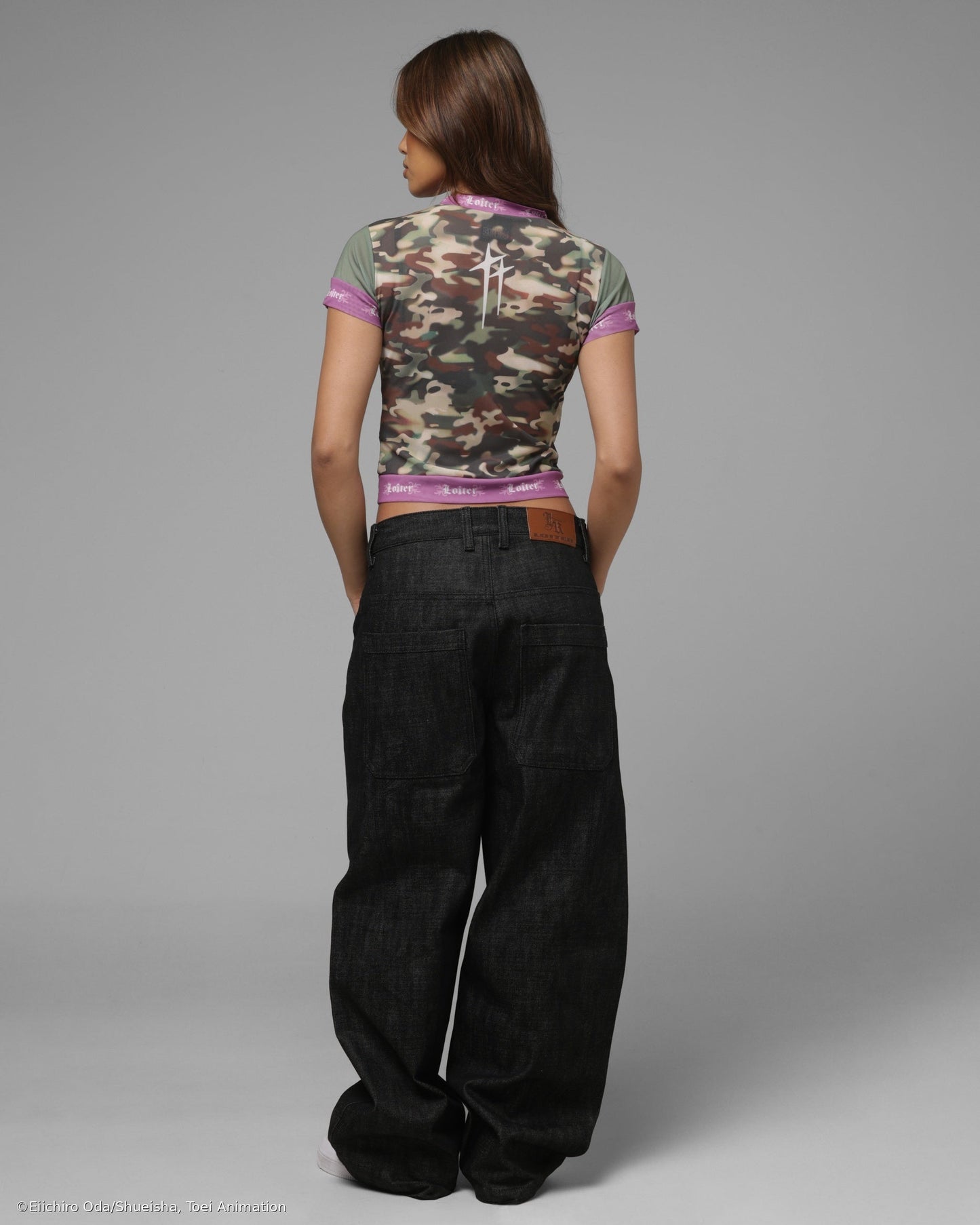 Loiter X ONE PIECE Women's Nami Mesh T-Shirt Green Camo
