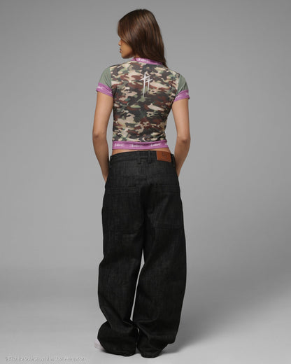 Loiter X ONE PIECE Women's Nami Mesh T-Shirt Green Camo