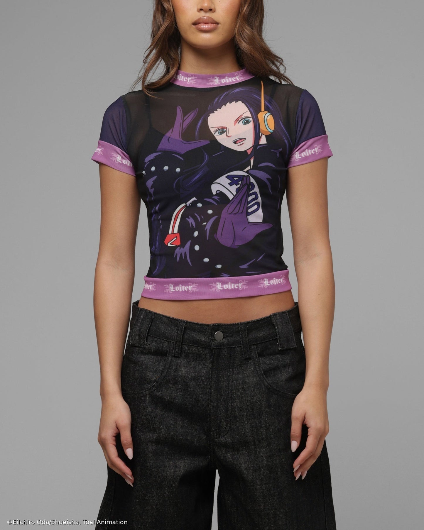 Loiter X ONE PIECE Women's Robin Mesh T-Shirt Black