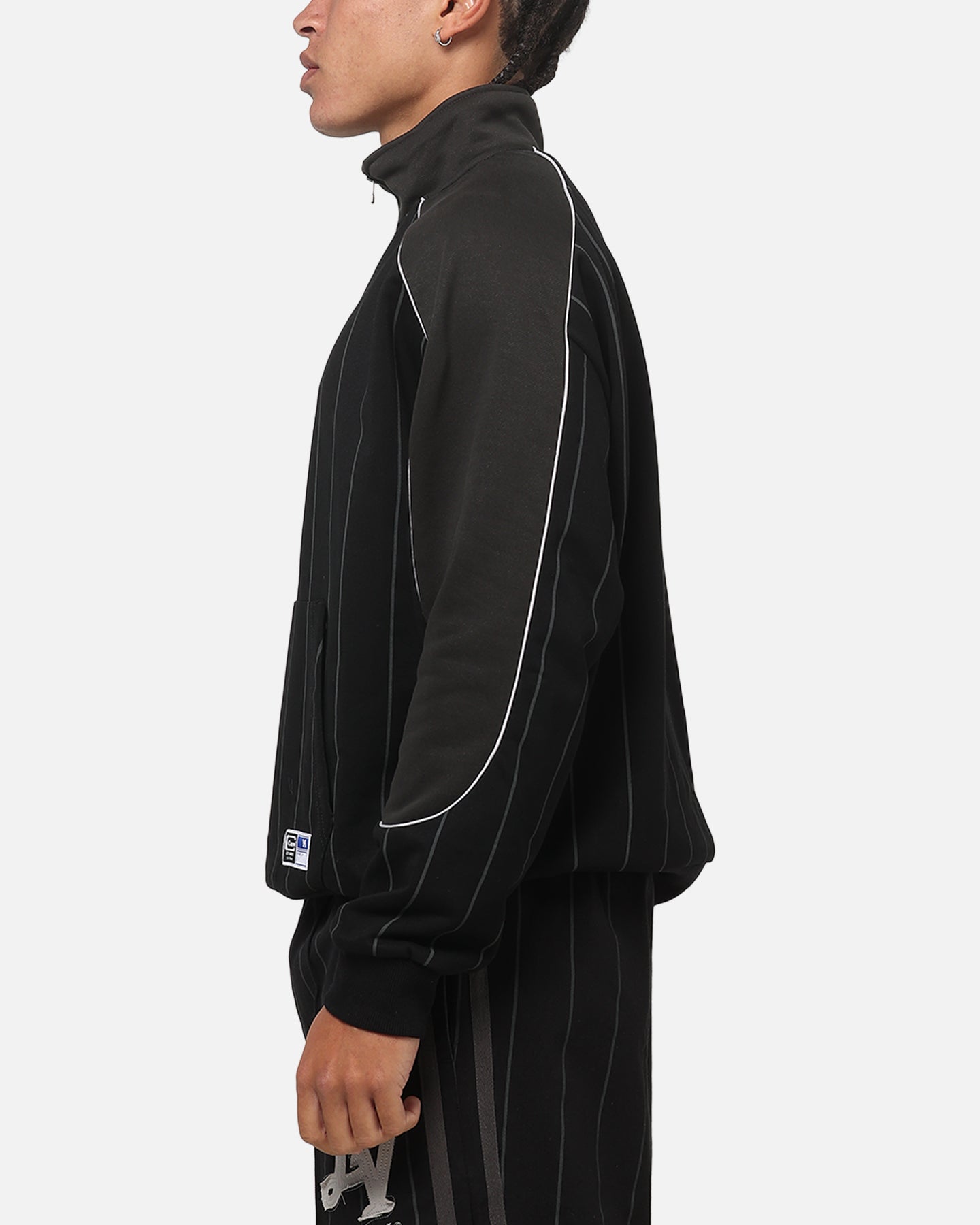 Carre Las Vegas City Series Quarter Zip Crewneck Black Pinstripe