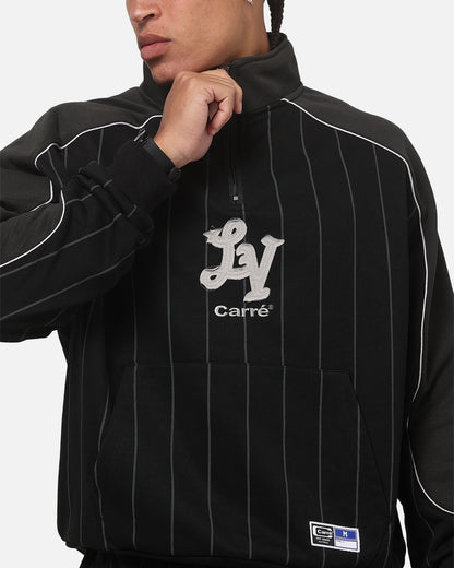 Carre Las Vegas City Series Quarter Zip Crewneck Black Pinstripe