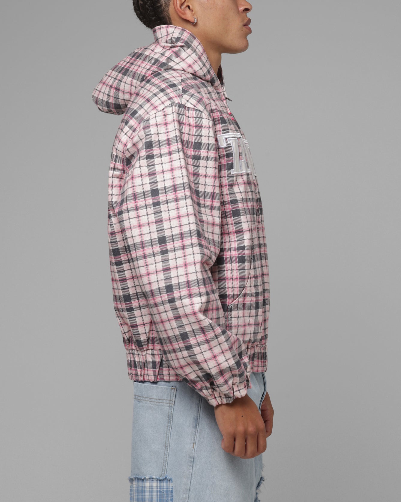 Loiter Racer Work Jacket Pink Plaid