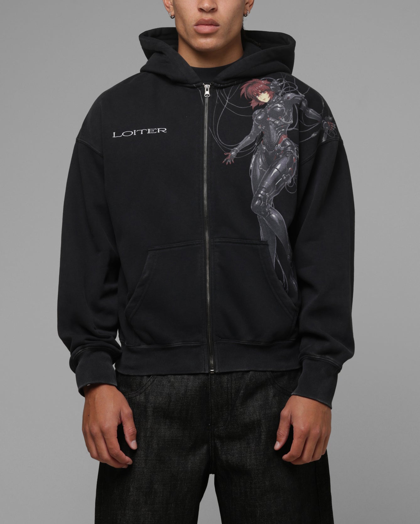 Loiter Spectre Zip Hoodie Black
