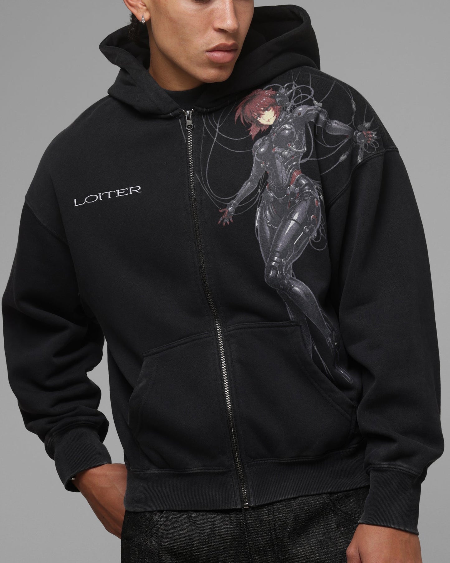 Loiter Spectre Zip Hoodie Black