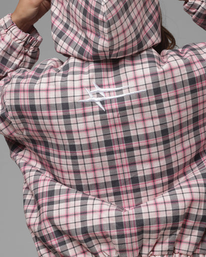 Loiter Women's Unity Crop T-Shirt Pink Plaid