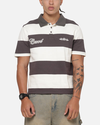 Carre Common Striped Polo Washed Black/Off White