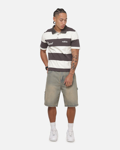 Carre Common Striped Polo Washed Black/Off White