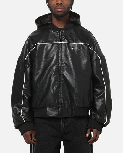 Carre Velocity Vegan Leather Bomber Jacket Black