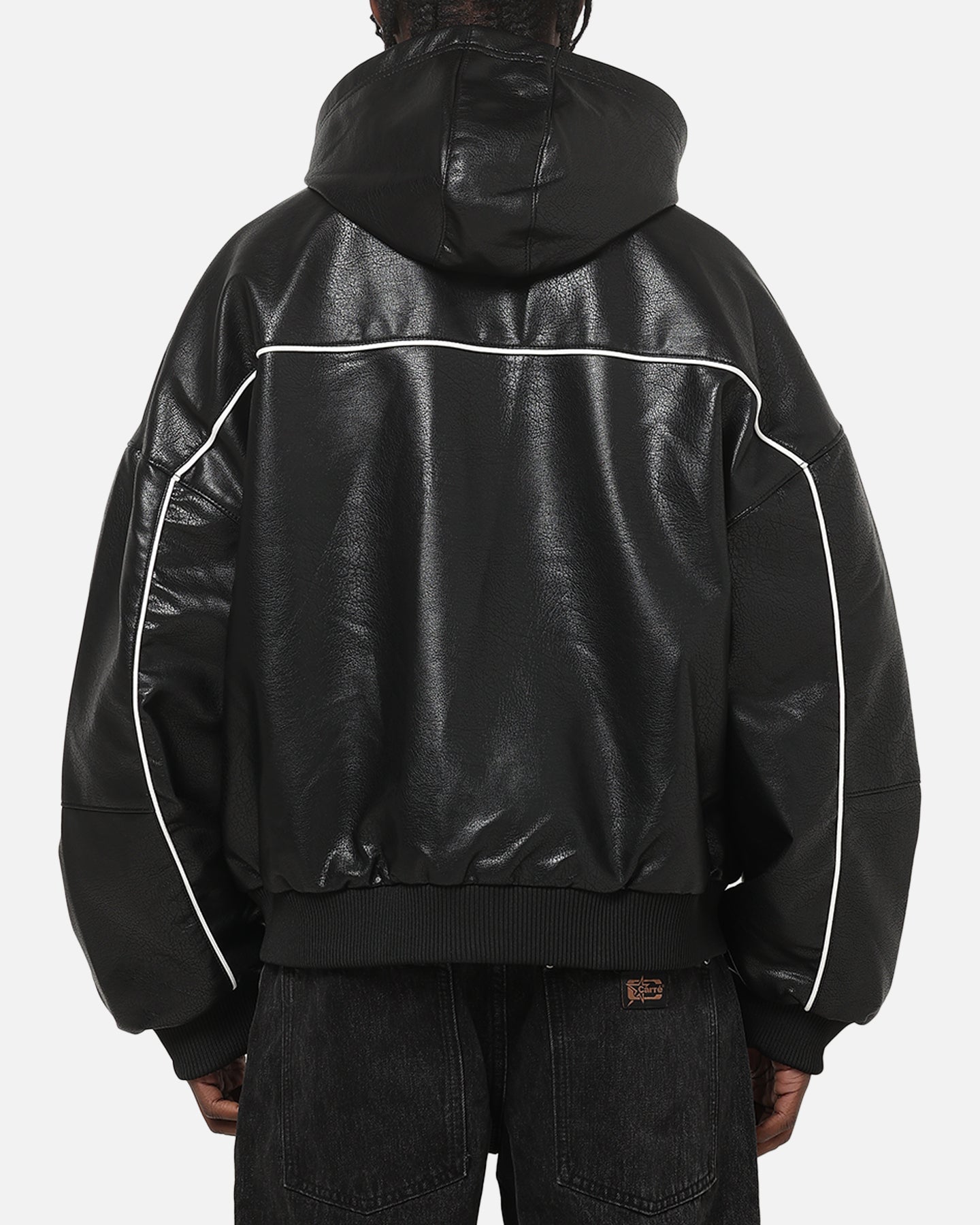 Carre Velocity Vegan Leather Bomber Jacket Black