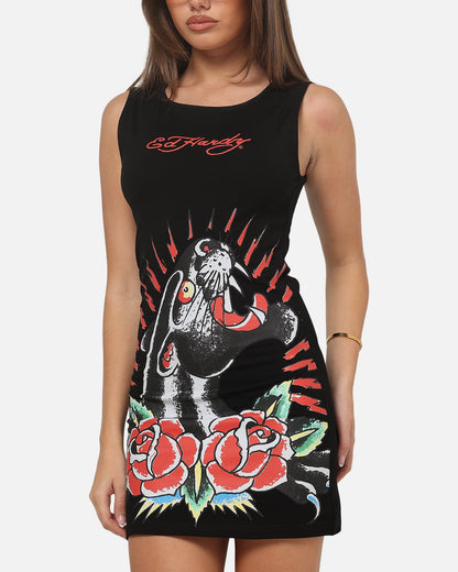 Ed Hardy Women's Panther Mini Dress Black