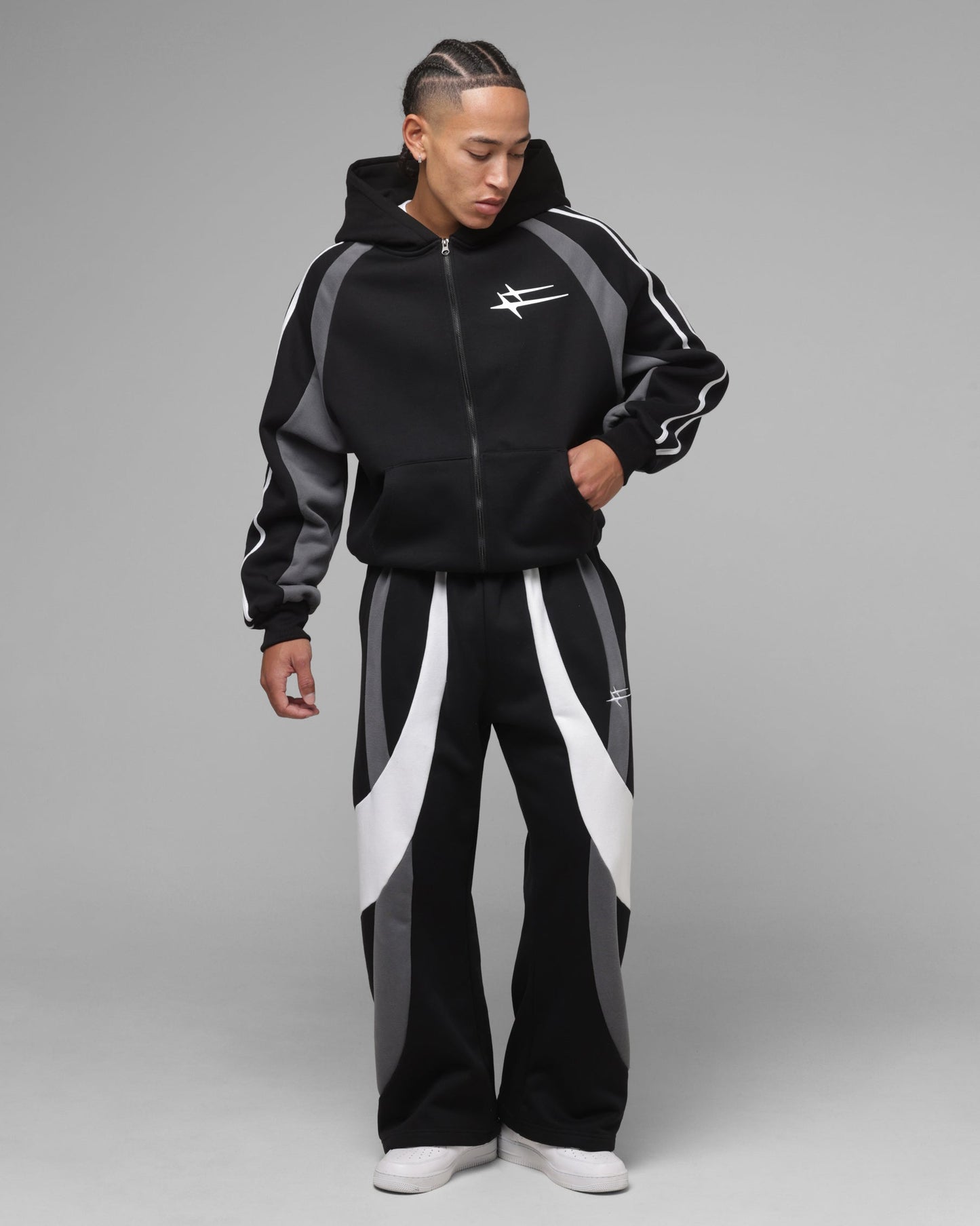 Loiter Hybrid Tek Zip Hoodie Black