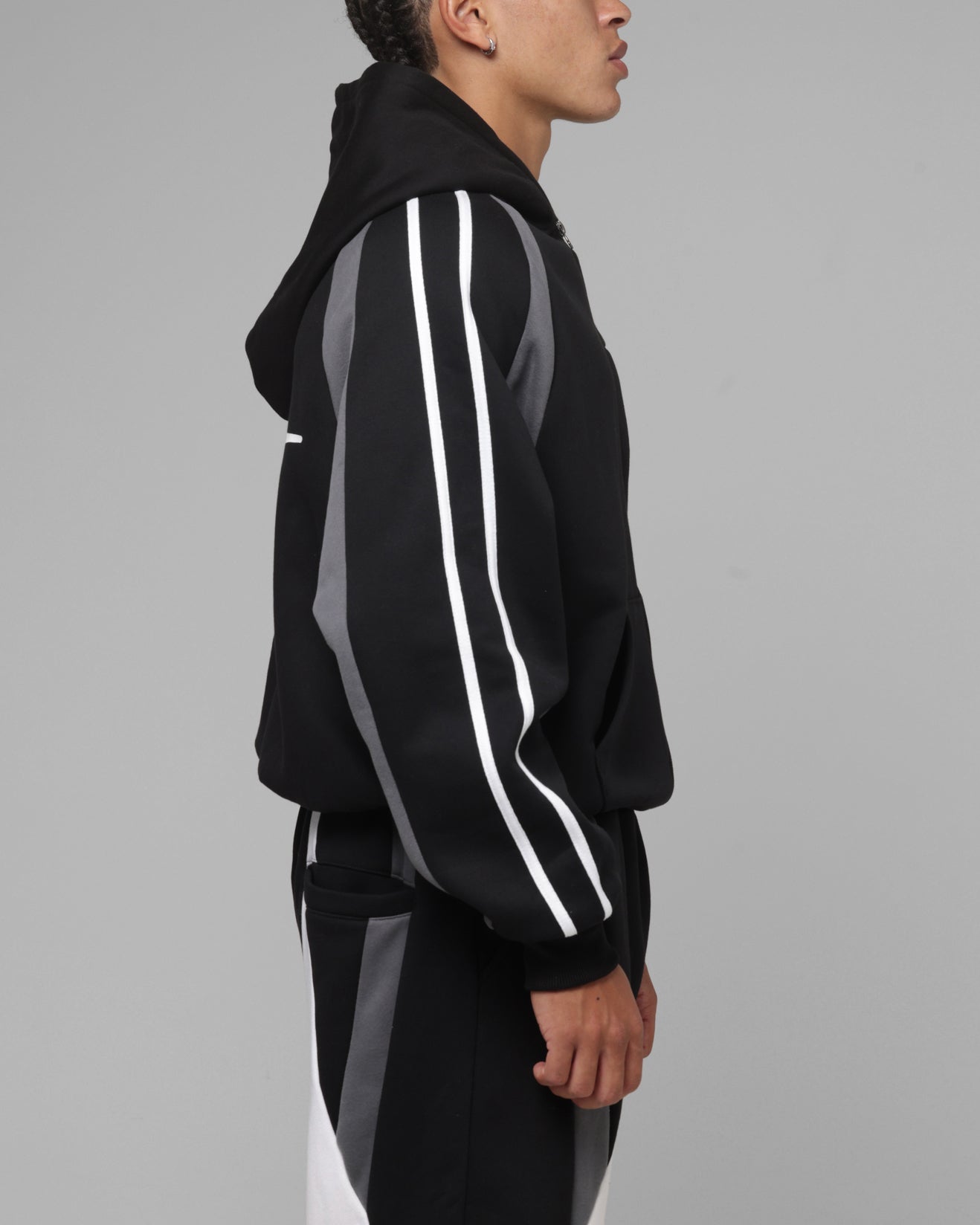 Loiter Hybrid Tek Zip Hoodie Black