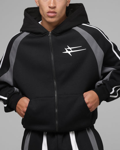 Loiter Hybrid Tek Zip Hoodie Black