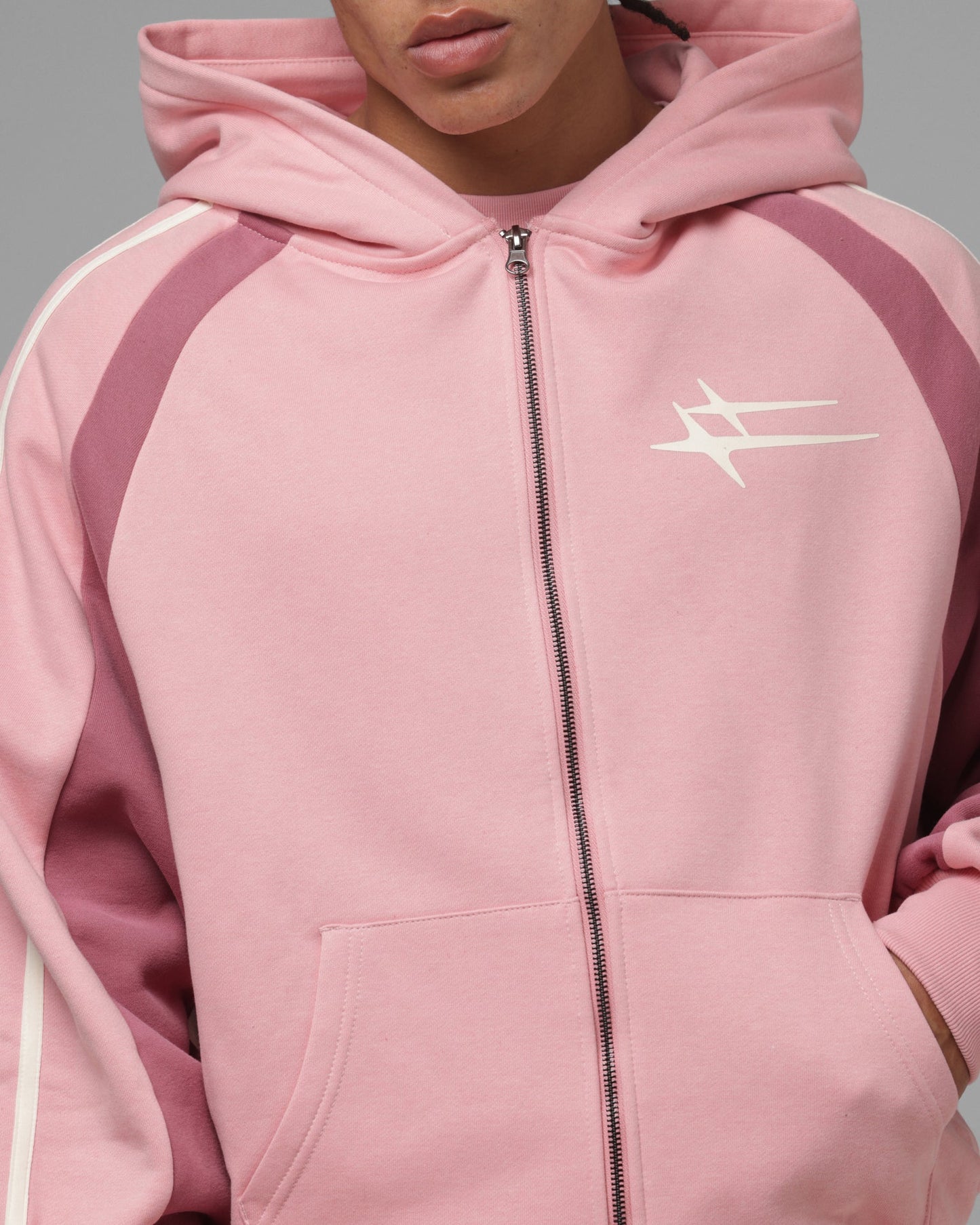 Loiter Hybrid Tek Zip Hoodie Pink