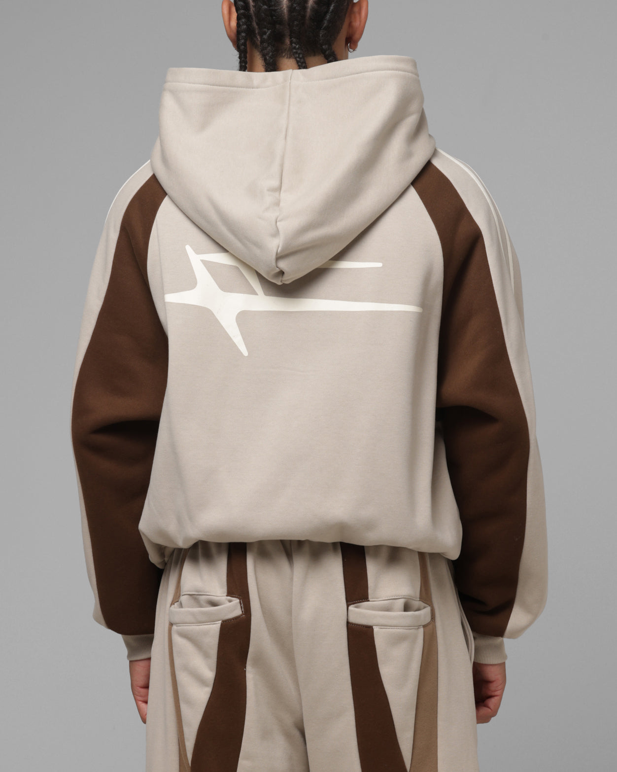 Loiter Hybrid Tek Zip Hoodie Stone