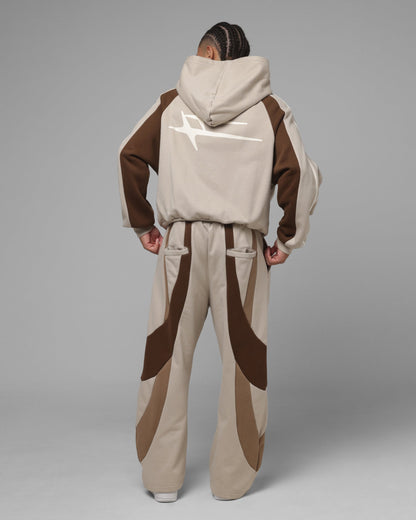 Loiter Hybrid Tek Zip Hoodie Stone