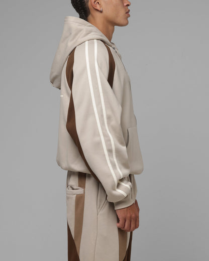 Loiter Hybrid Tek Zip Hoodie Stone