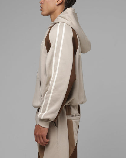 Loiter Hybrid Tek Zip Hoodie Stone