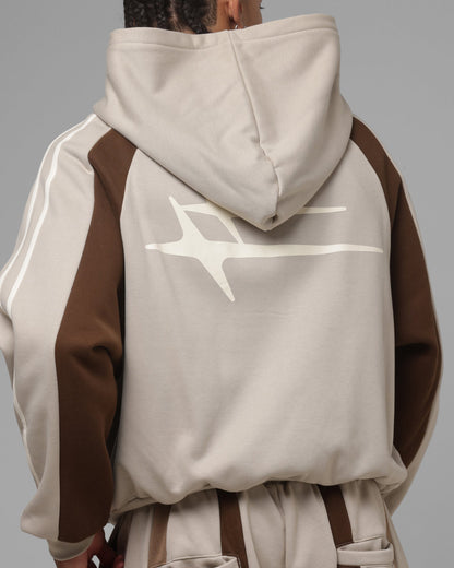 Loiter Hybrid Tek Zip Hoodie Stone