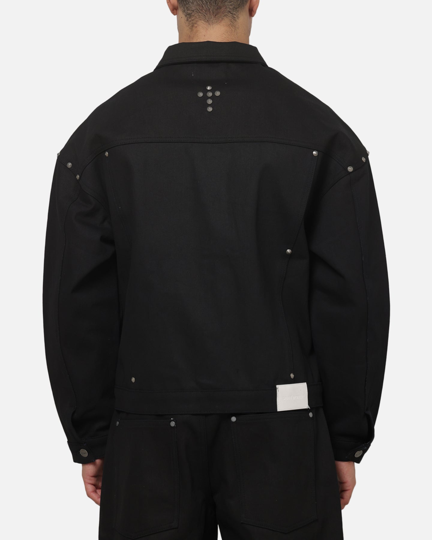 Saint Morta Crucible Trucker Denim Jacket Black Wax Indigo