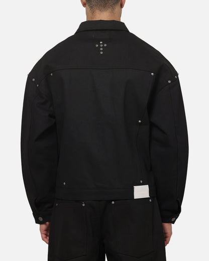 Saint Morta Crucible Trucker Denim Jacket Black Wax Indigo