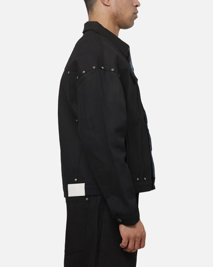 Saint Morta Crucible Trucker Denim Jacket Black Wax Indigo
