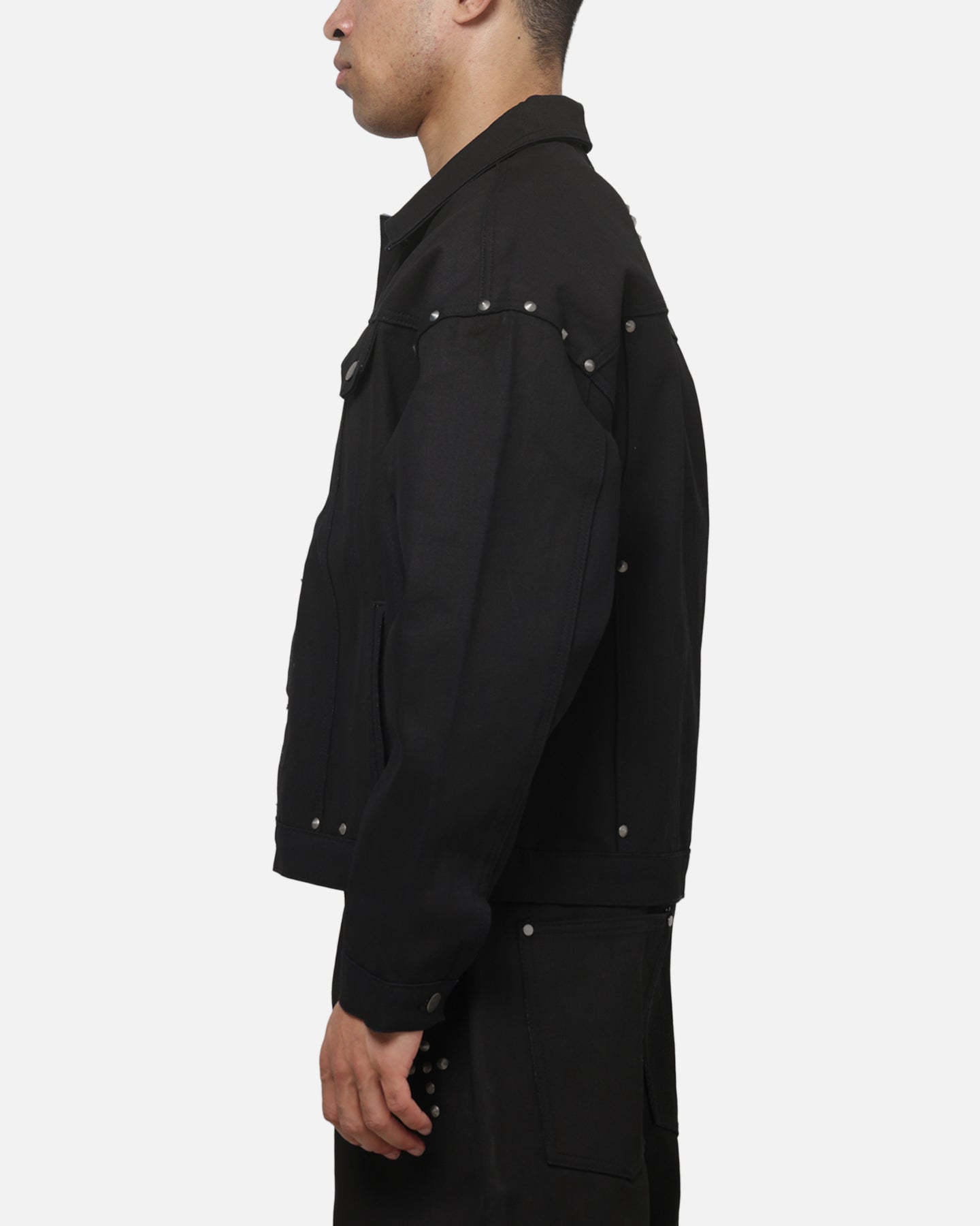 Saint Morta Crucible Trucker Denim Jacket Black Wax Indigo