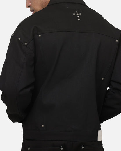 Saint Morta Crucible Trucker Denim Jacket Black Wax Indigo