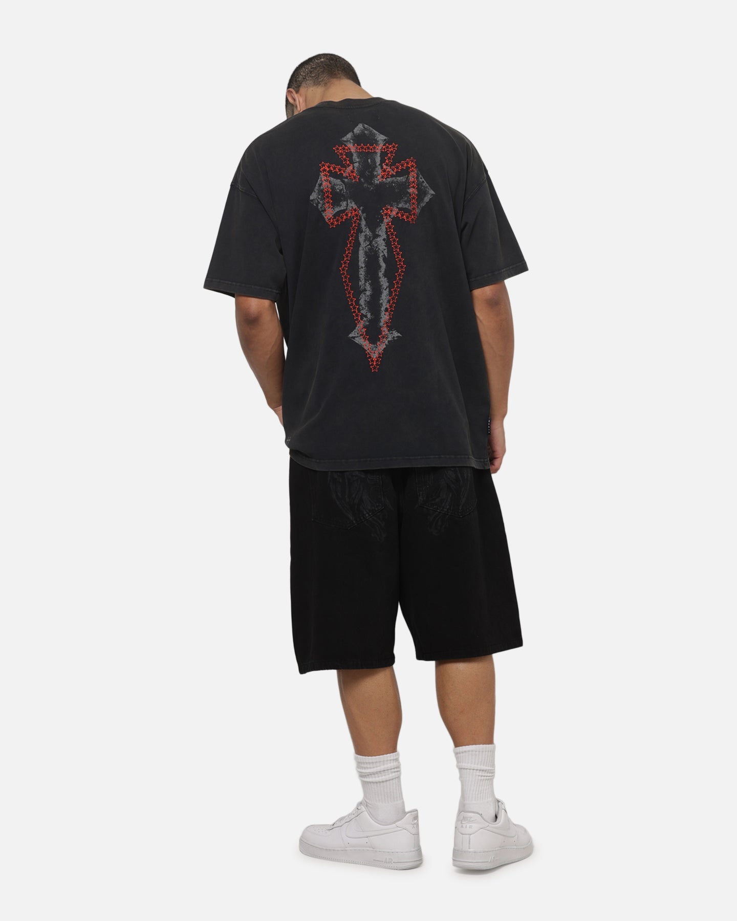 Saint Morta Bastile Boxy T-Shirt Washed Black
