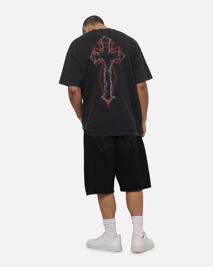 Saint Morta Bastile Boxy T-Shirt Washed Black