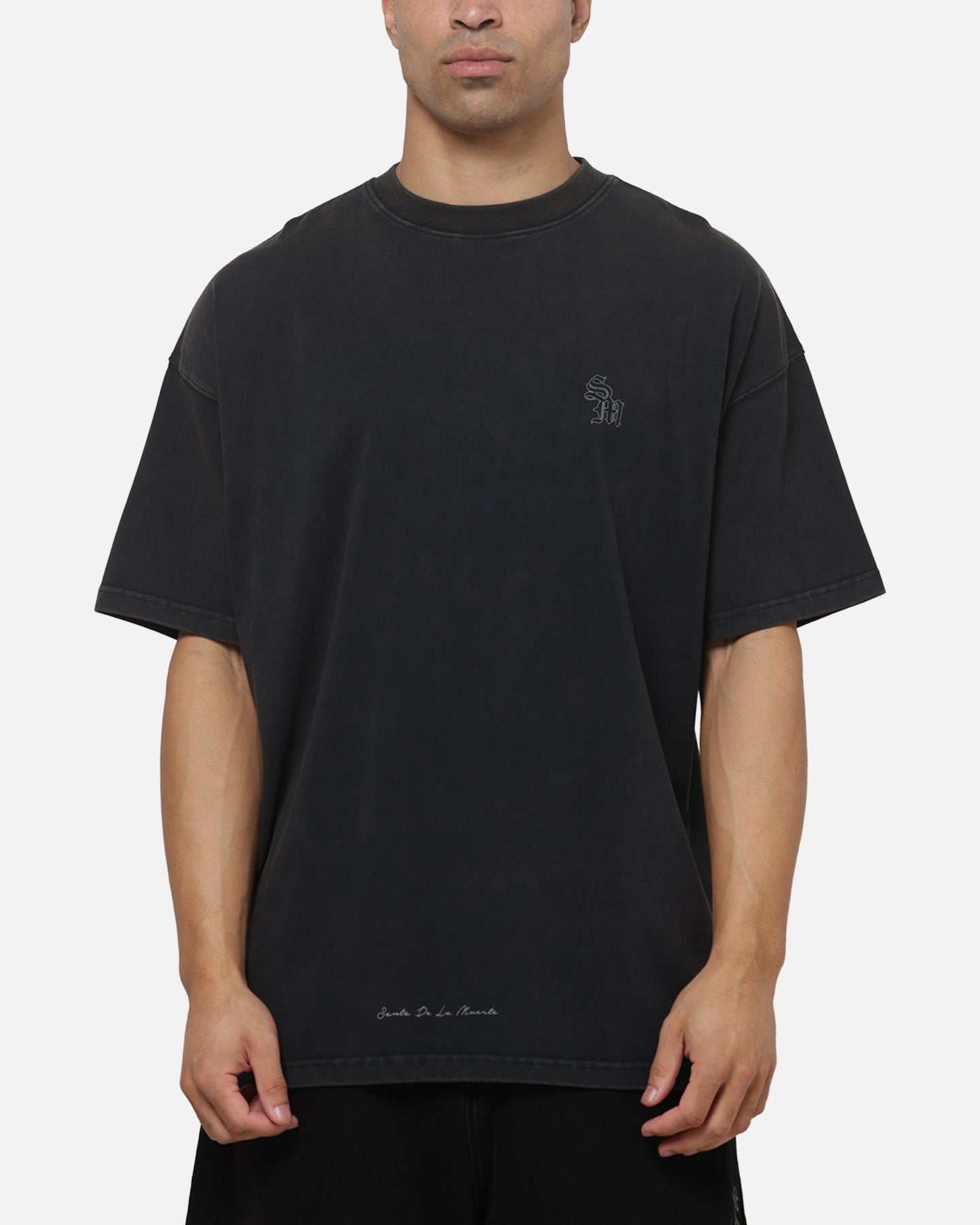Saint Morta Bastile Boxy T-Shirt Washed Black