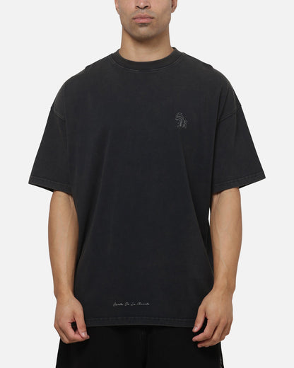 Saint Morta Bastile Boxy T-Shirt Washed Black