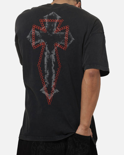 Saint Morta Bastile Boxy T-Shirt Washed Black