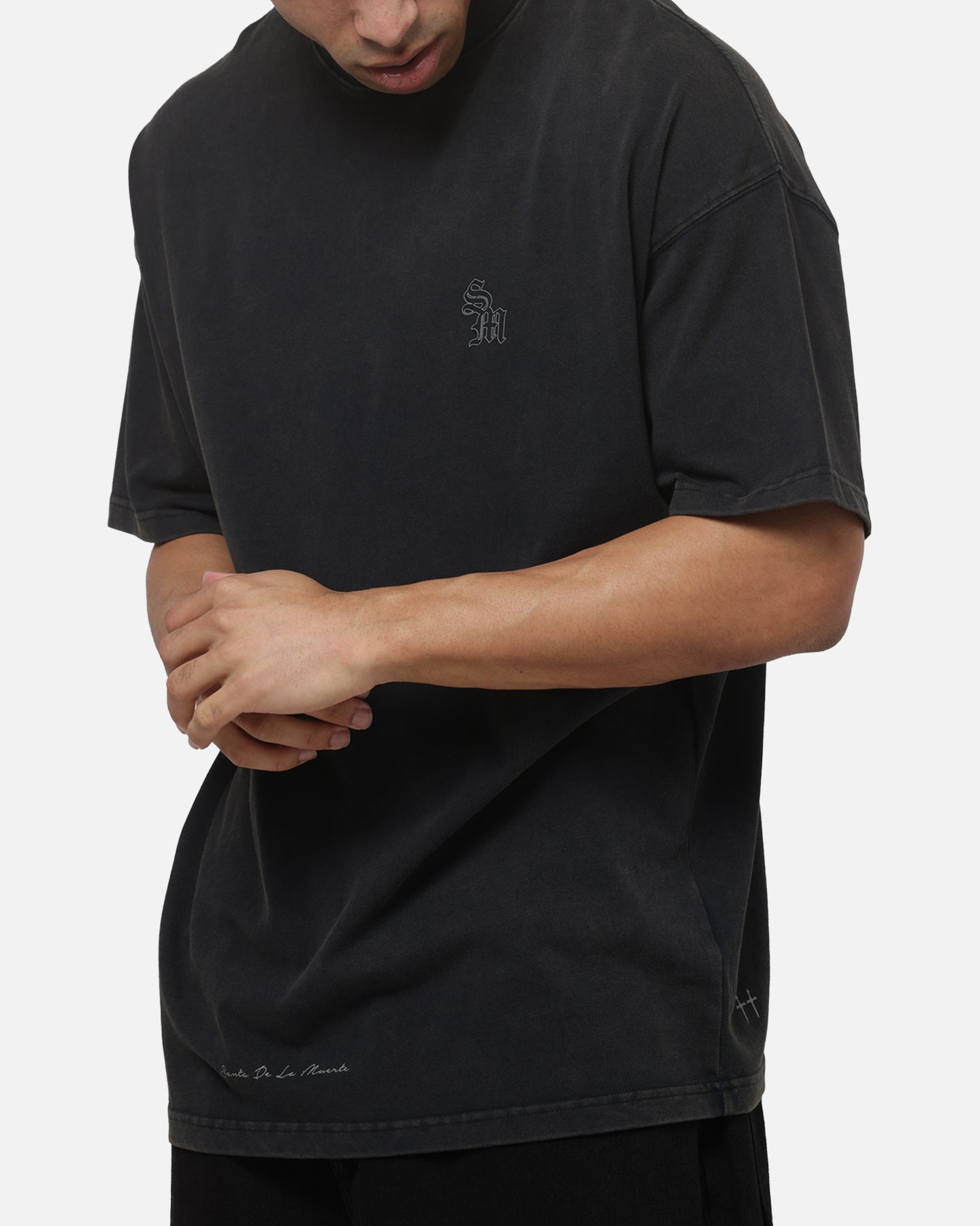 Saint Morta Bastile Boxy T-Shirt Washed Black