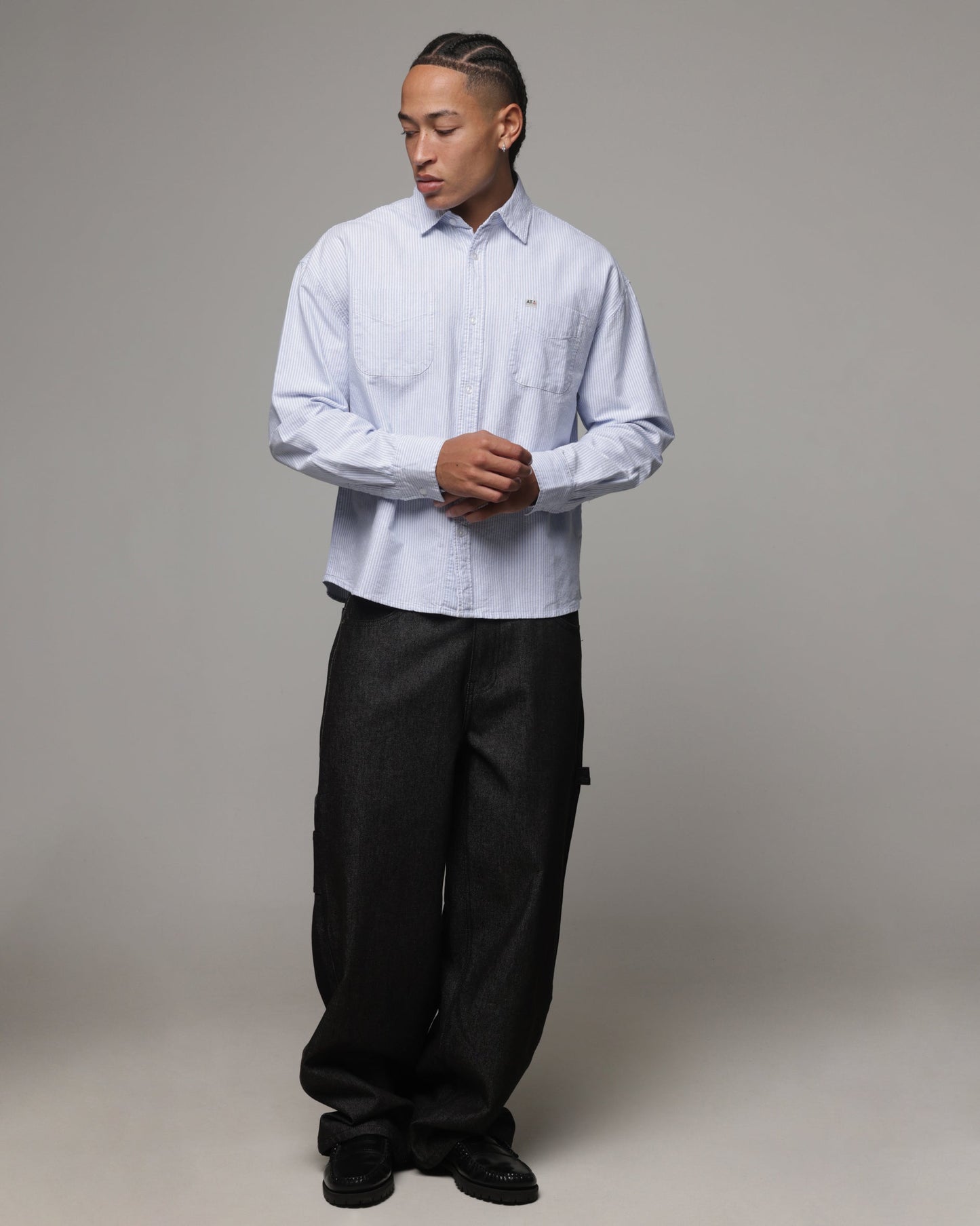American Thrift Oxford Long Sleeve Shirt Blue Stripe