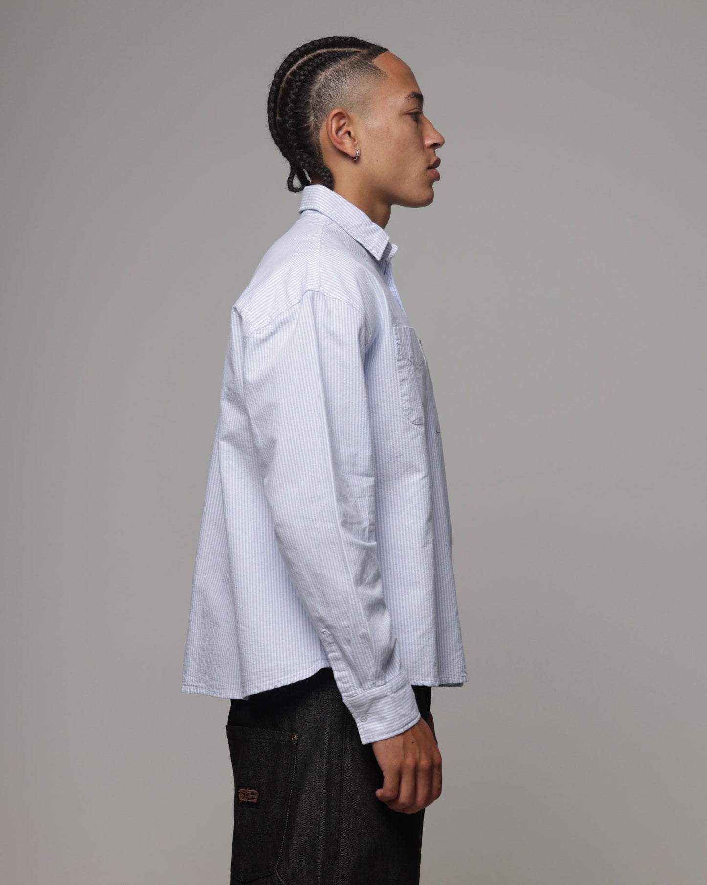 American Thrift Oxford Long Sleeve Shirt Blue Stripe