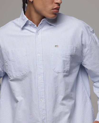 American Thrift Oxford Long Sleeve Shirt Blue Stripe
