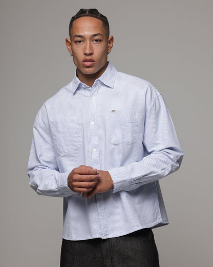 American Thrift Oxford Long Sleeve Shirt Blue Stripe