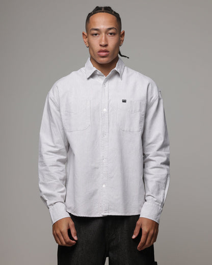 American Thrift Oxford Long Sleeve Shirt Brown Stripe