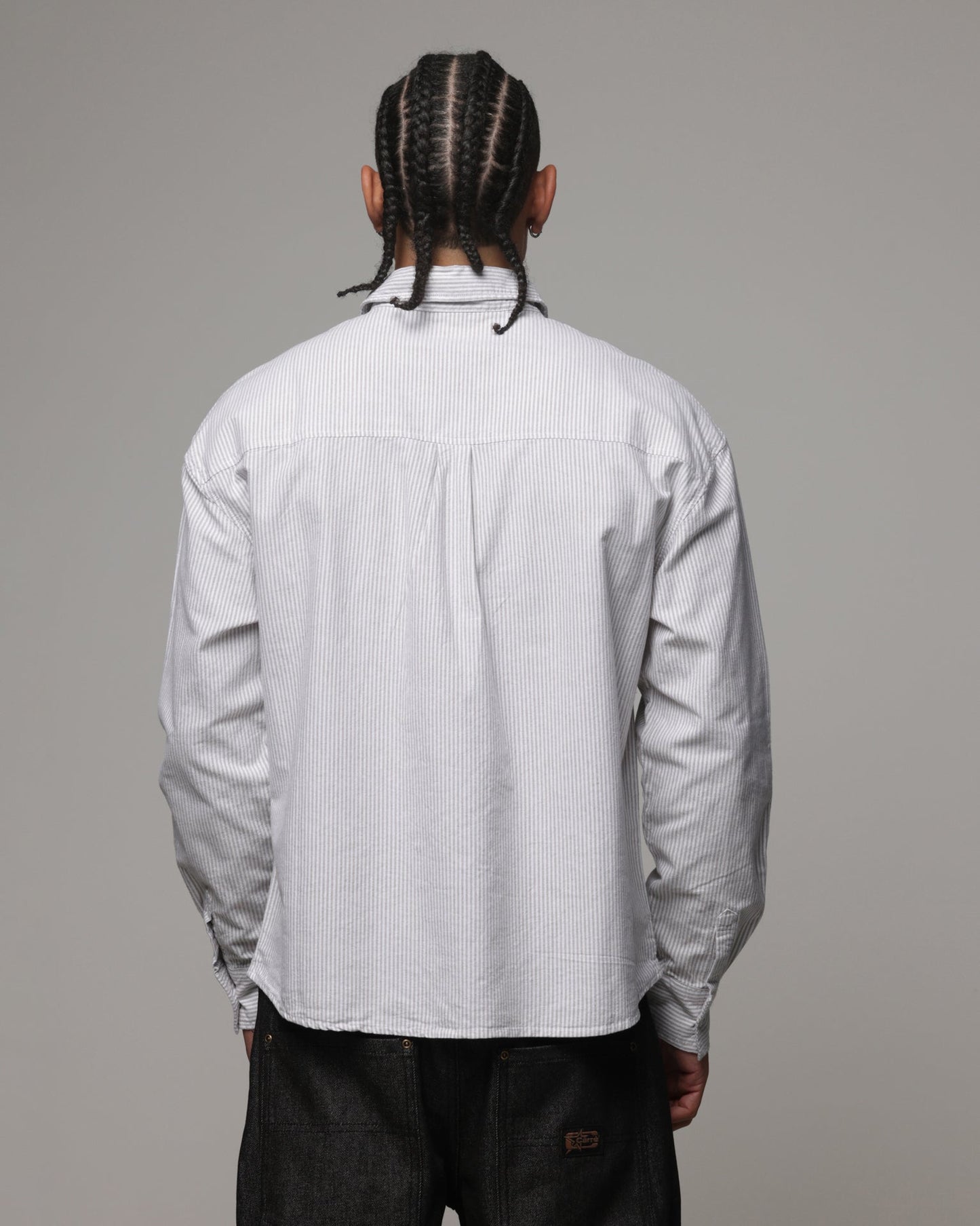 American Thrift Oxford Long Sleeve Shirt Brown Stripe