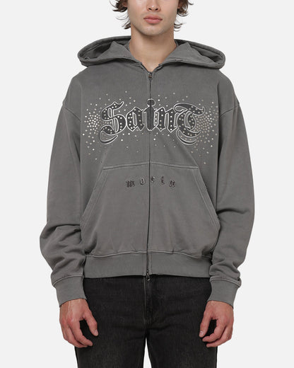 AVILA Saint Morta Medievil Zip Hoodie Washed Charcoal