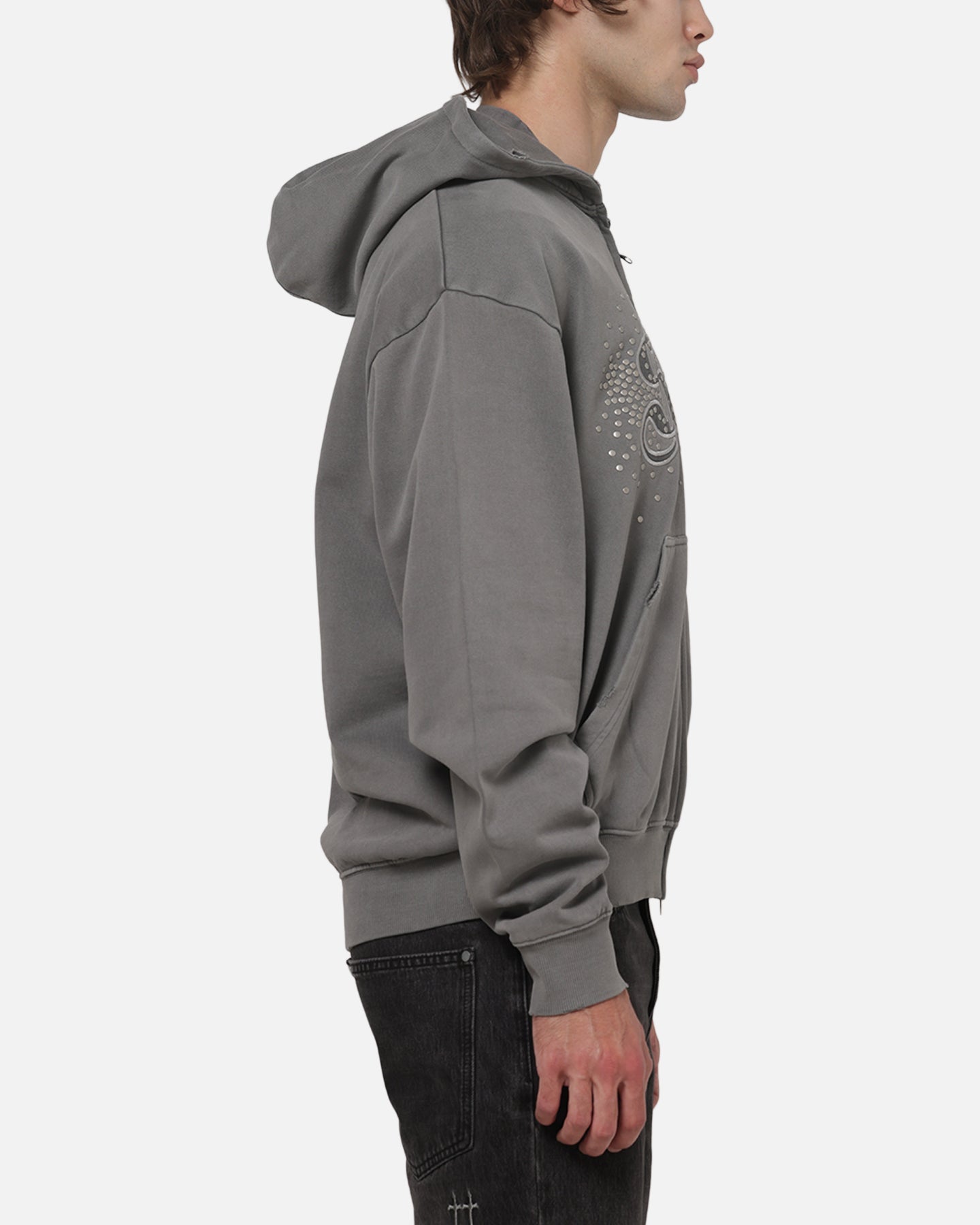 AVILA Saint Morta Medievil Zip Hoodie Washed Charcoal