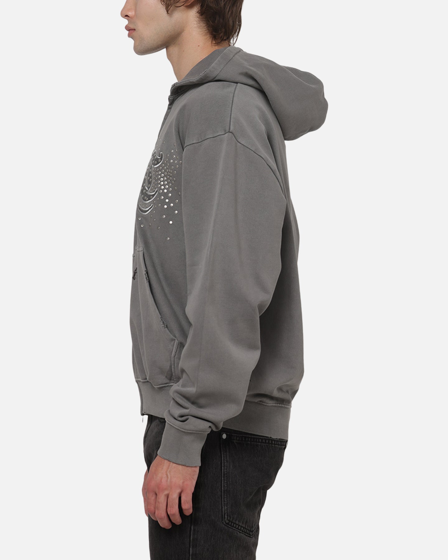 AVILA Saint Morta Medievil Zip Hoodie Washed Charcoal