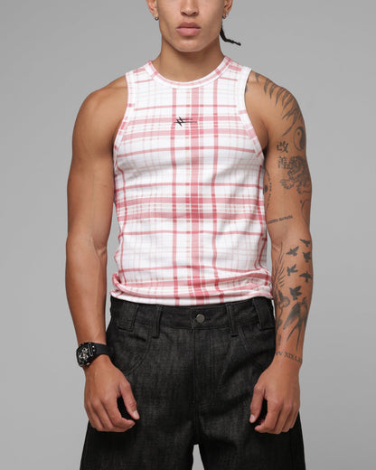 Loiter Hybrid Tank Pink Plaid